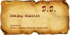 Dékány Dominik névjegykártya